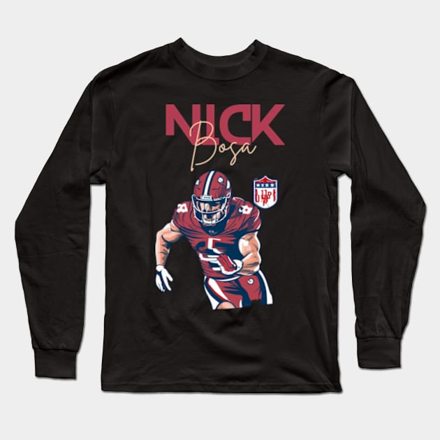 nick bosa the goat Long Sleeve T-Shirt by Nasromaystro